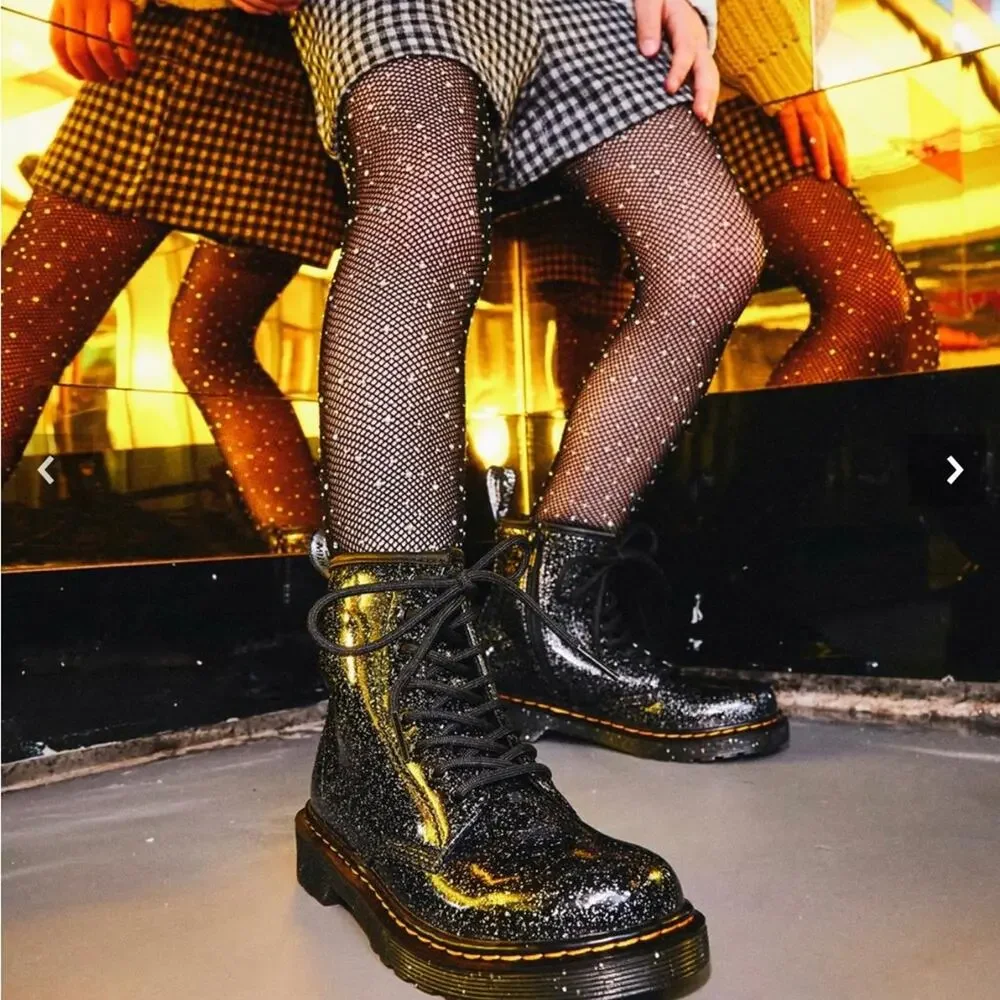 Doc Martens JUNIOR 1460 GLITTER LACE UP BOOTS 4